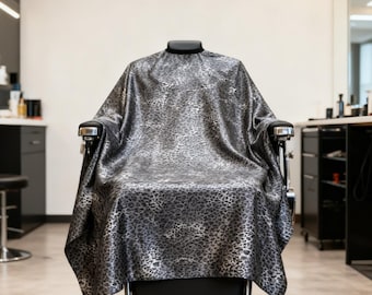 Leopard Salon Cape,  Luxury Hair Cutting Apron with adjustable two buckles