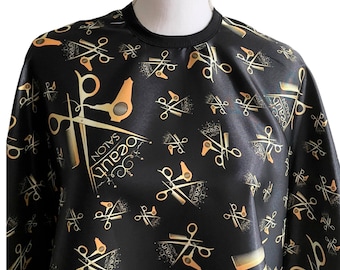 Black & Gold Barber Cape,  Luxury Beauty Salon Apron
