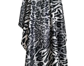 Leopard Print Hair Cutting Cape: Salon Styling Apron, Adjustable