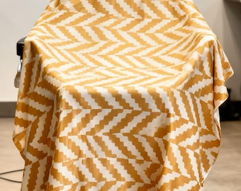 Luxury Haircutting Salon Cape, White an Gold, Adjustable with two buckles, Cutting Apron