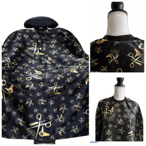 Louis Vuitton Designer Barber and Hairstylist Cape Navy/Gold in
