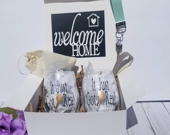 Housewarming gift, housewarming glass, Real Estate client gifts, House closing gifts, Welcome home gift, new home gift, Realtor client gift