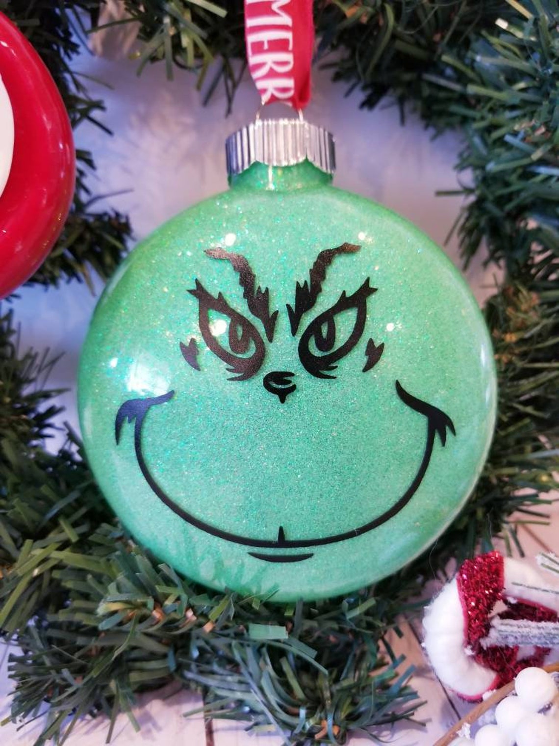 Grinch Ornament Bright Green Ornament Grinch Stole Christmas Etsy