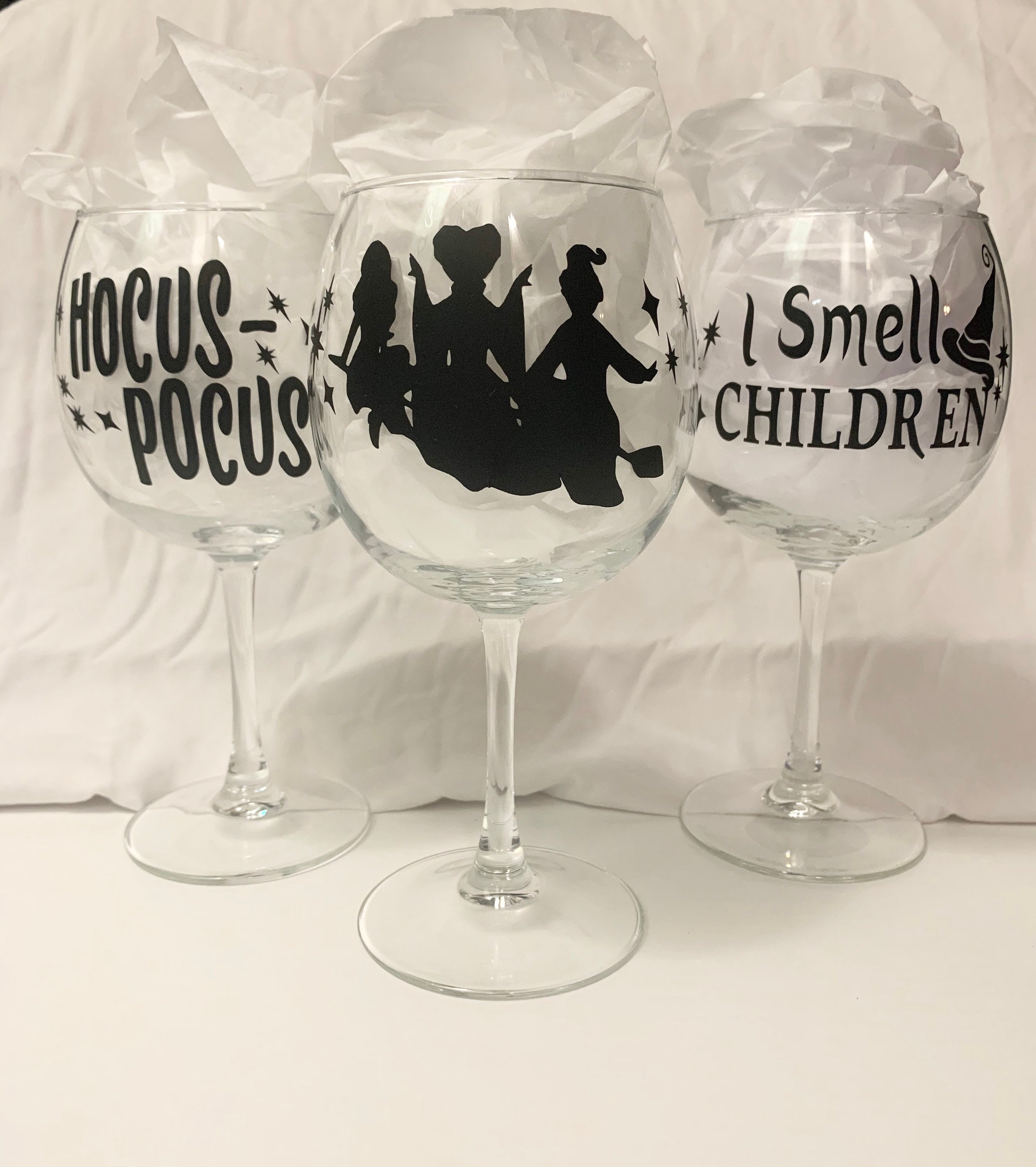 Hocus Pocus Wine Glass & Cocktail Glass /Hocus Pocus Stemless Wine Glasses  | Halloween | Sanderson Sisters/ Stemless