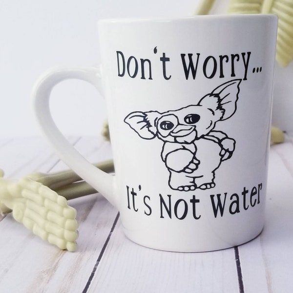 movie mugs, Gizmo mug, 80's movies, gremlin mug, tv theme mugs, retro mugs, gremlin cups, Movie themes