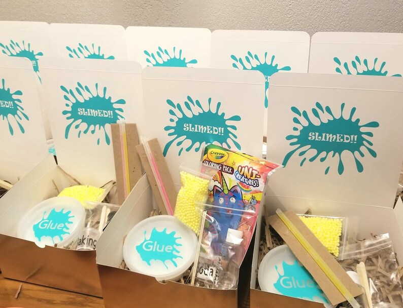 DIY Slime Kit, kids party box, birthday party favor, Slime Kit, diy slime party, diy slime kids craft, birthday party kit, activity box image 9