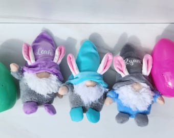 Easter Gifts, Easter Baskets, Personalized Plushies, Easter Plushies, Easter Gnomes, Gnomes, Spring Gnomes, Bunny plushies, Gnome bunny