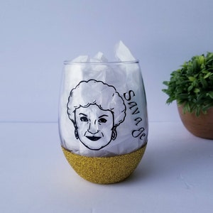 Golden girls stemless glass/ Dorthy golden girls glass / Dorothy Zbornak