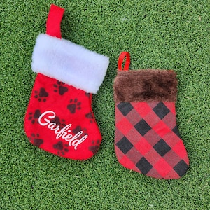 Pet Stocking, mini pet stocking, Christmas stocking, 6in tall stocking, cat stocking, dog stocking, small pet stocking, pet snack stocking,