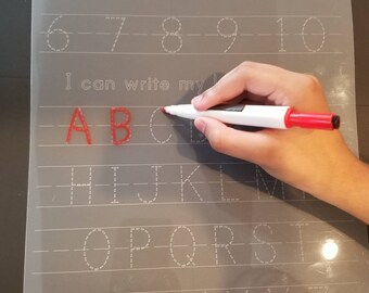 Early learning abc, Tracing Mat, Dry erase tracing mat, Dry erase board learning mat, dry erase mat, ABC 123 mat, kids practice writing mat