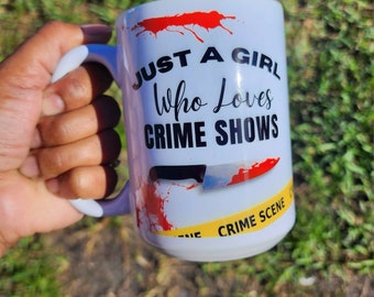 True Crime Junkie, murder mystery mug, Crime Coffee Mug, Gift for true Crime Lover, Crime Shows, Coffee Cup