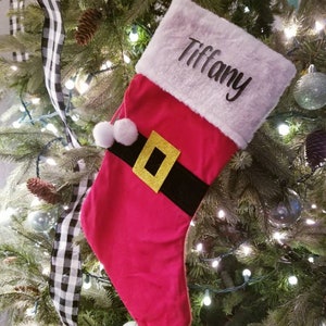 Santa stocking/ Personalized Christmas stocking, red Santa stocking
