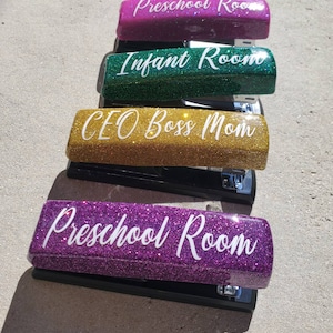 Personalized Stapler, Glitter Stapler, Teacher appreciation,  Back to School gear, College Supplies