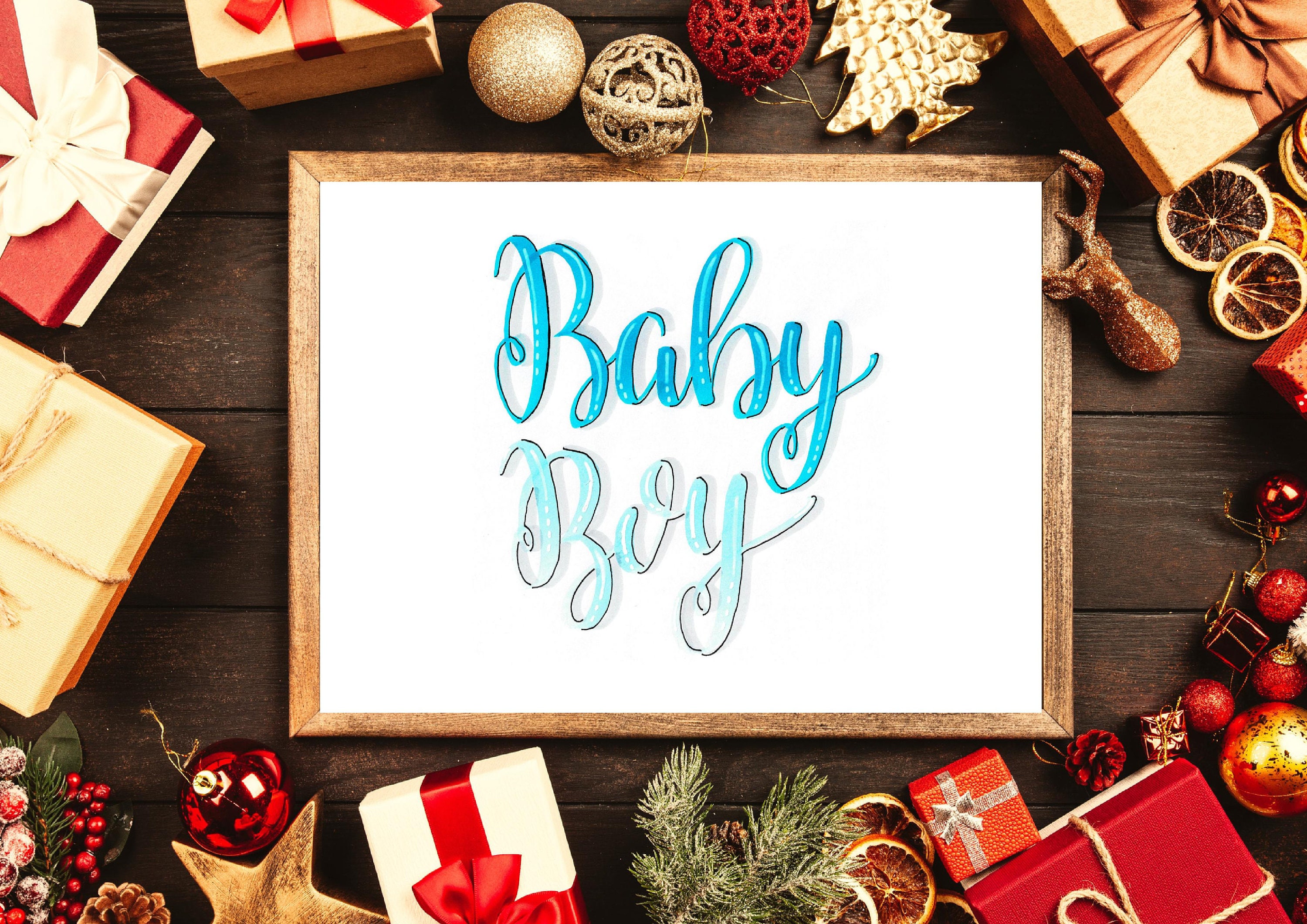 Baby Boy Sign Printable Blue Nursery Wall Art Home Decor | Etsy