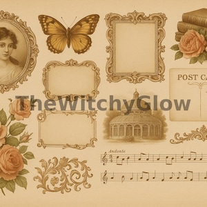 Victorian Ephemera Pages - Printable Junk Journal Kit, Scrapbook Paper, Antique Collage Art, Instant Digital Download