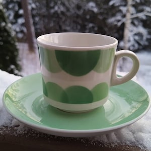 Arabia Puolipallo coffee cup,saucer  Esteri Tomula  Arabia Finland Görän Bäck