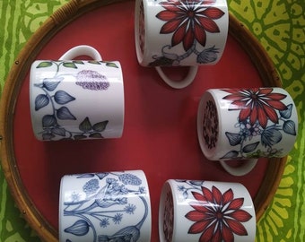 Arabia Runo Mugs Autumm Glow  and Butterfly and Spring bell Heini Riitanhuhta Arabia Finland
