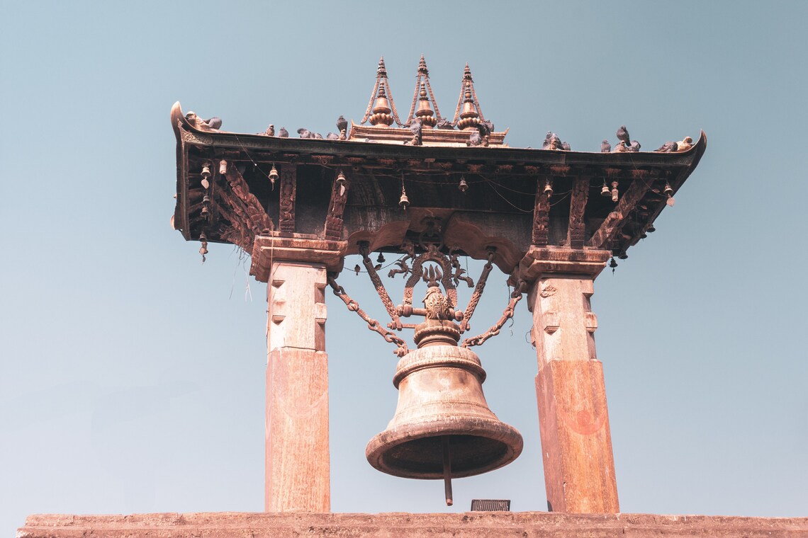 Nepali art Bell wall decor Arch wall decor Buddhist Wall Etsy