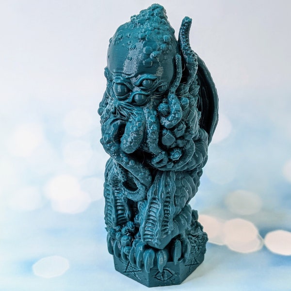 Figurine of Marine Reign, 3D Printed Cthulhu Statue, Custom Gift for DMs, Role-Playing Accessory, Personalized Cthulhu Idol, Eldritch Horror