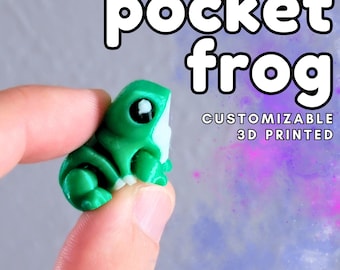 Pocket Frog, Tiny Flexi Friend, Cute Gift to Send to a Friend or Loved One, Pocket Pal, Anxiety, Autism, or ADHD Fidget Toy, Worry Pet