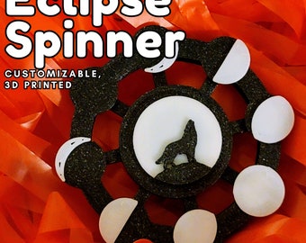 Eclipse Spinner, Moon Fidget Spinner, Wolf Fidget, Solar Eclipse Gifts, Lunar Eclipse Merchandise