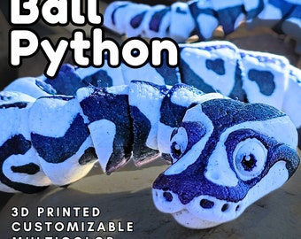 Ball Python Fidget Toy in Multicolor, Articulated Snake, ADHD Fidget, Desk Fidget Toy, Sensory Toys Adult, Python Gifts for Teens and Adults