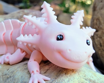 3D Printed Articulated Axolotl Fidget Toy, Sensory Desk Toy