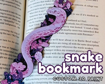 Cute Snake Bookmark, 3D Printed Bookmark, Cute Python Gift, Snake Gifts, Bookmark with Tassel, Reading Accessory, Book Gift