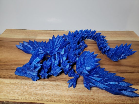 Surprise Egg - Articulated Dragon - Crystal Dragon - Fidget Toy for Autism  ADHD - 3D Printed Gift (Purple, Baby 8)