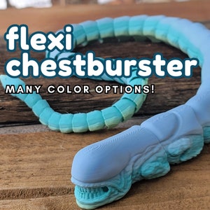 Articulated Chestburster, Chest Burster Fidget Toy, Flexi Alien Xenomorph Toy, Sensory Toys Adult, ADHD Fidget