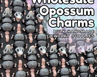 Wholesale Opossum Charms, 3D Printed PLA Jewelry Supplies, 36-Pack