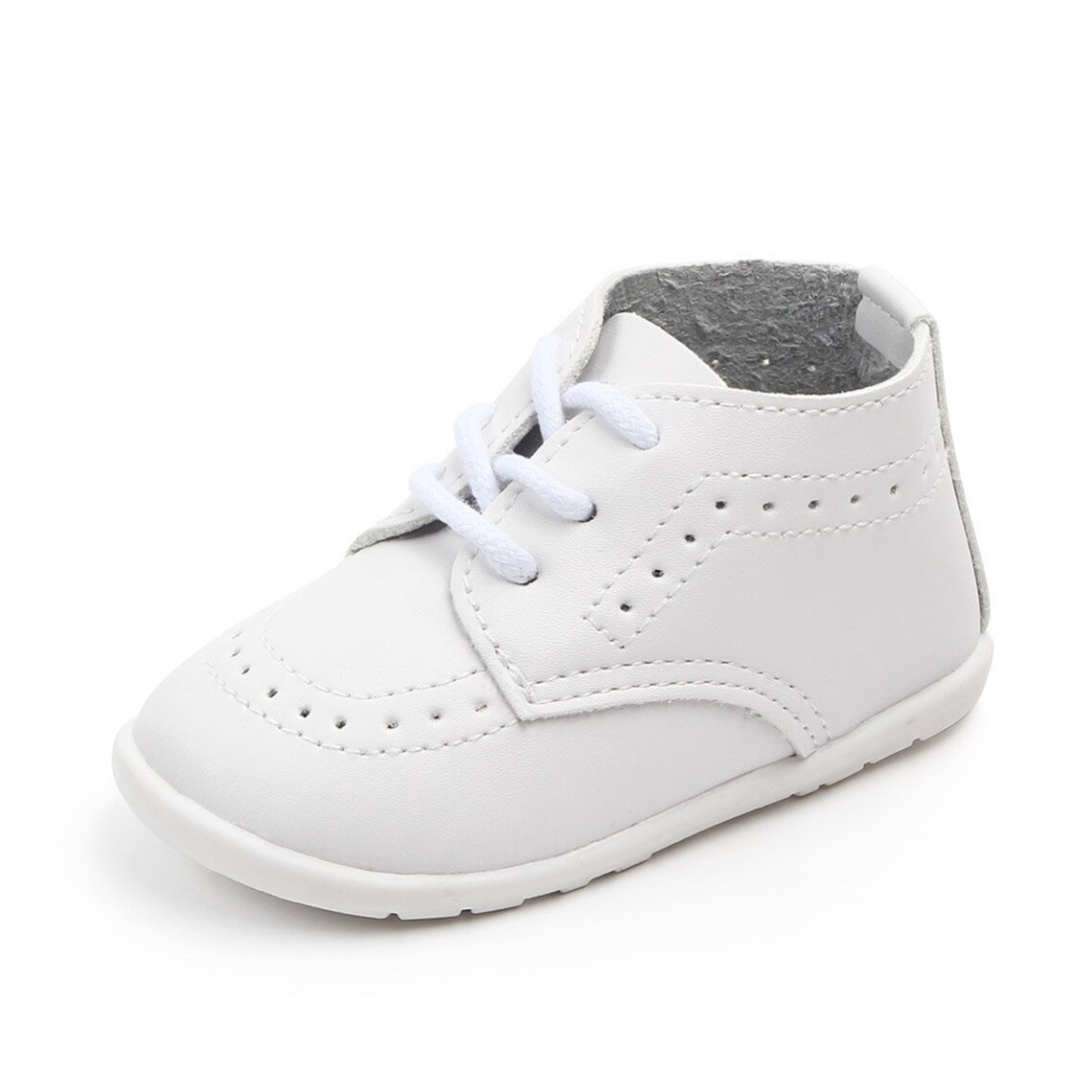 White PU Leather Baby Shoes Hard Bottom High Quality Baby Etsy