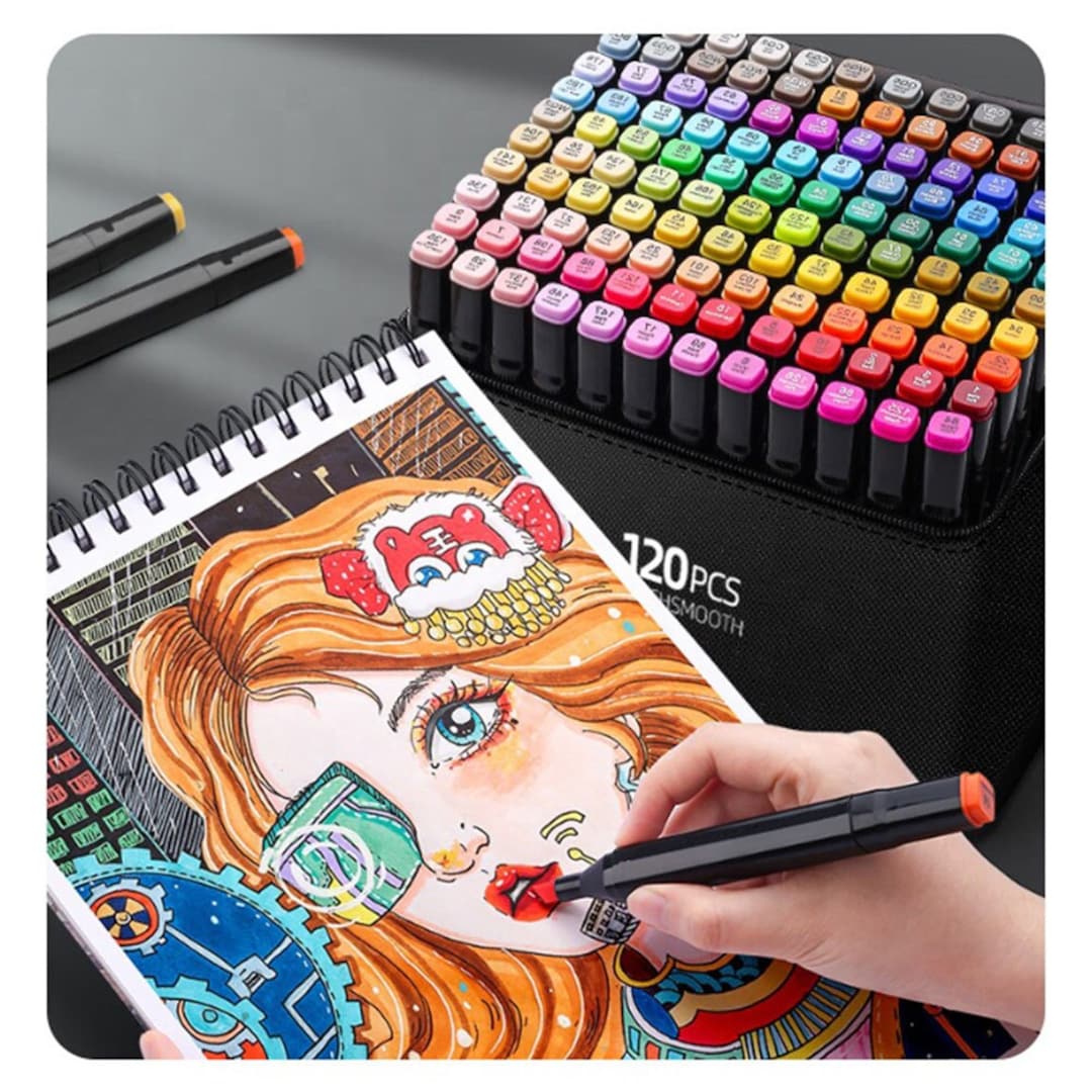  Coloring Markers Set for Adults Kids Teen 36 Dual Brush Pens  Fine Tip Art Colored Markers for Adult Coloring Books Bullet Journal School  Office Drawing Sketch Double Sided Color Marker