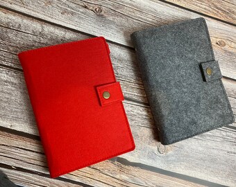 A5 Executive journal, Tejido de fieltro, Disponible en rojo, gris, verde y crema