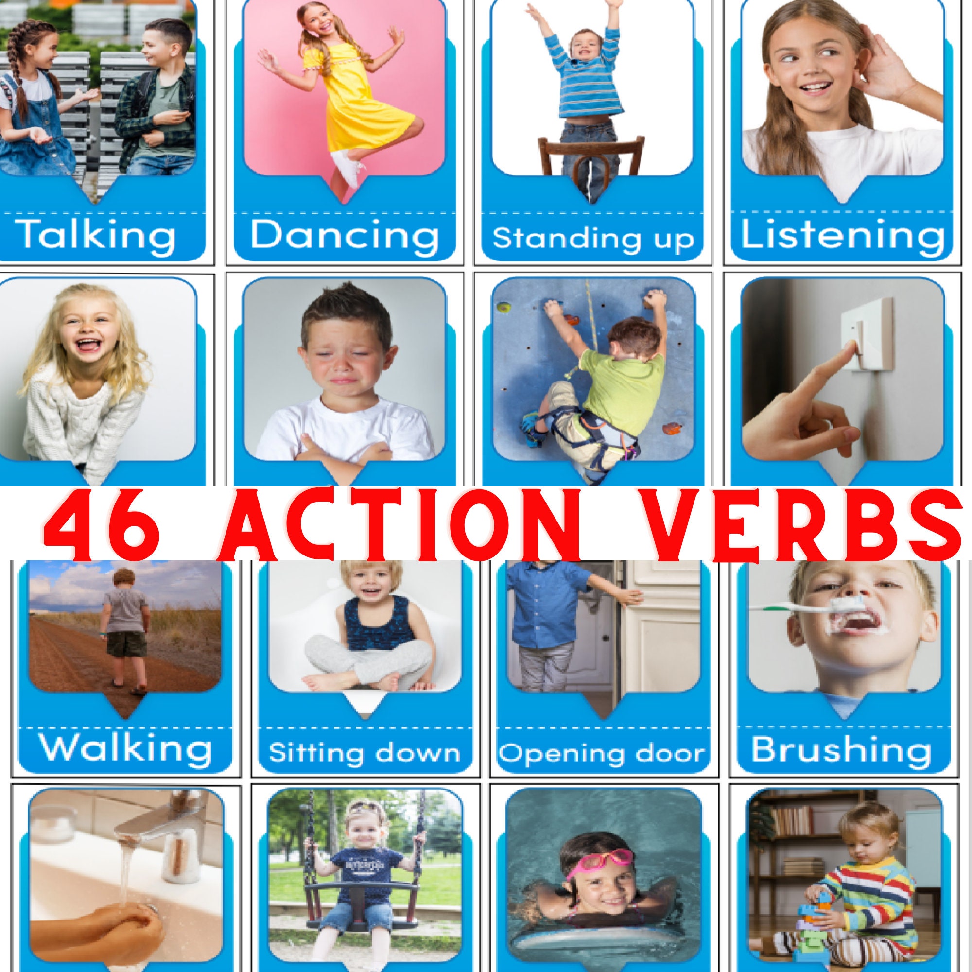 PECS Action VERBS VISUALS Communication Speech Therapy - Etsy