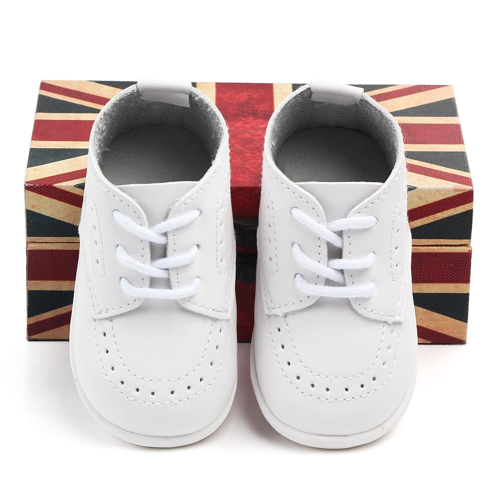 white hard bottom baby shoes
