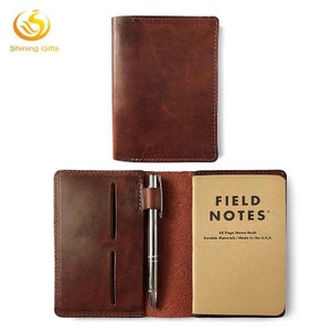 Custom Vintage Mini Notepad Genuine Leather Notepad Sleeve with Pen Holder & pen