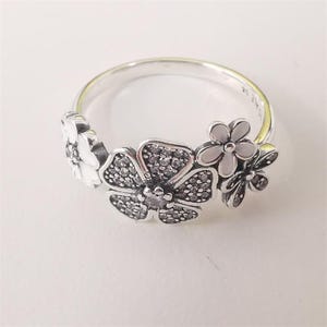 925 sterling silver  pandora shimmering bouquet cz ale s925