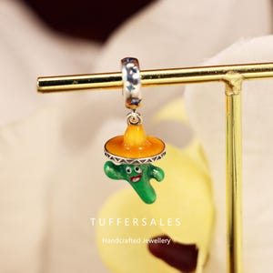 S925 Silver Bracelet with Glow - in - the - Dark Pendant Bead in Cactus Shape, Pandora Style
