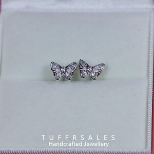 Silver Butterfly Stud Earrings Elegant and Minimalist Jewelry for Women