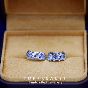 Boucles d'oreilles en argent sterling S925 Bonhomme en pain d'épice avec dessin animé