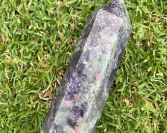 Lepidolite with Pink Tourmaline polished tower