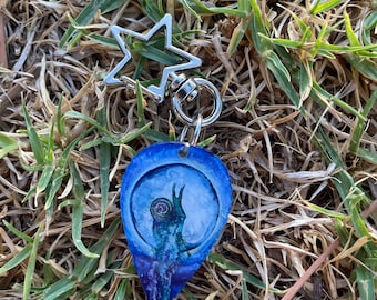 Space Snail keychain acrylic watercolour design