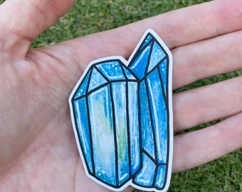 Crystal dye cut sticker original watercolour art design