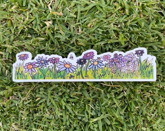 Daisy garden dye cut sticker original watercolour art design