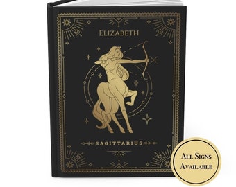 Personalized Zodiac Journal | Custom Zodiac Notebook for Women & Men | Astrology Sign Notebooks | Astrology Gifts Women and Men
