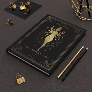 Personalized Cancer Journal | Zodiac Cancer Gifts for Women & Men | Zodiac Sign Notebook