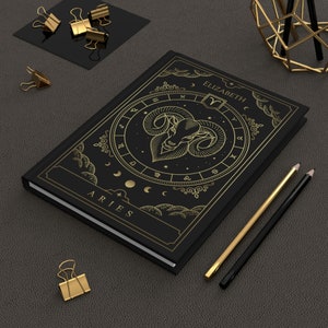 Personalized Aries Notebook | Aries Gifts for Women & Men | Custom Zodiac Journal