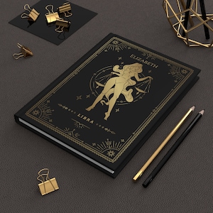 Custom Libra Journal | Personalized Zodiac Journal for Women & Men | Libra Gifts for Women | Astrology Libra Gifts for Girl