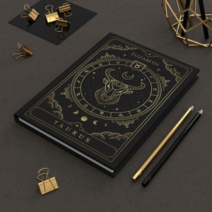 Taurus Journal for Women & Men | Personalized Taurus Diary | Custom Zodiac Journal